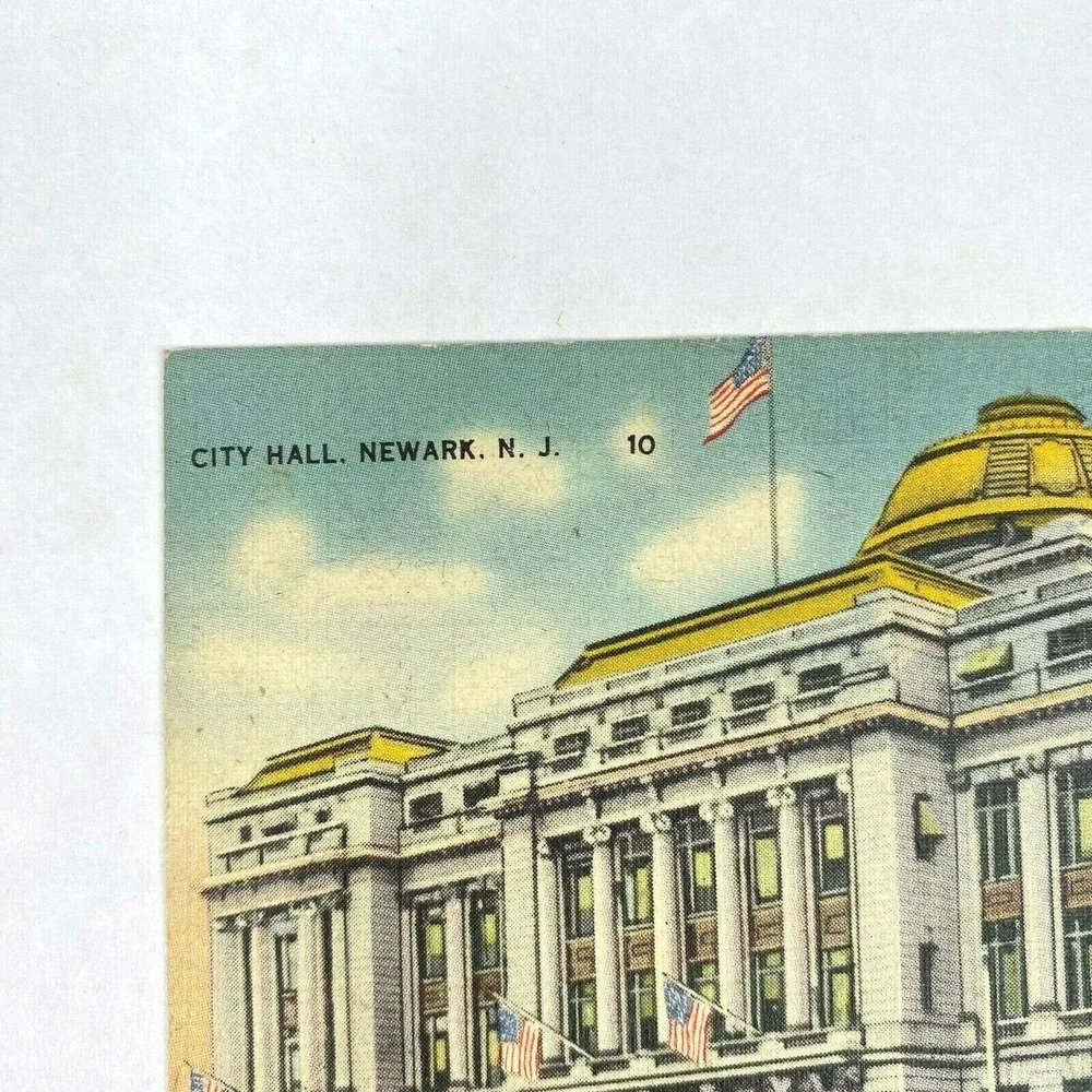 Vintage Newark Postcard Newark New Jersey City Hall Building USA Posted‎ Stamped
